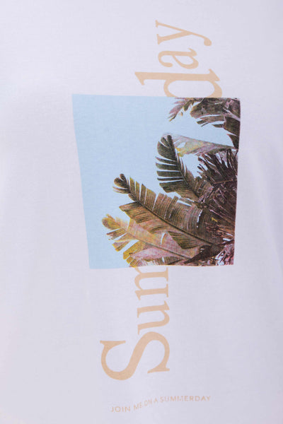 White Palm Print T-shirt