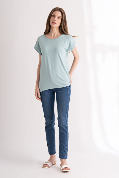 Sea Green T-shirt with cap sleeve